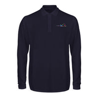 Thumbnail for Multicolor Airplane Designed Long Sleeve Polo T-Shirts
