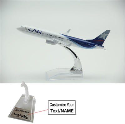 LAN Boeing 737 Airplane Model (16CM) aviation themed 16-18cm scale model aircraft, diecast metal.