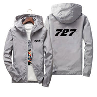 Thumbnail for 727 Flat Text Designed Thin Windbreaker Jackets
