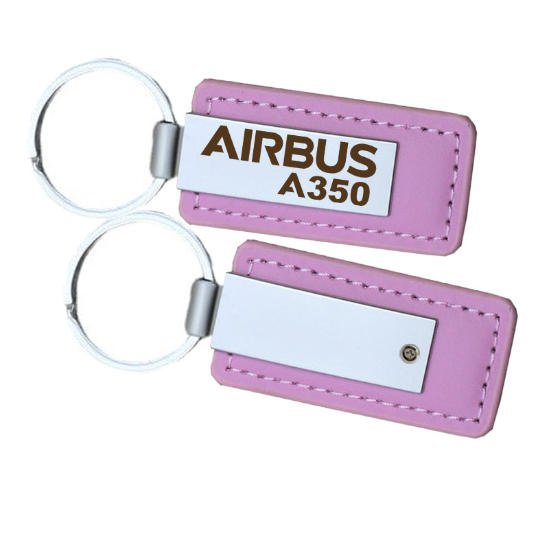 Airbus A350 & Text Faux Leather Key Chains