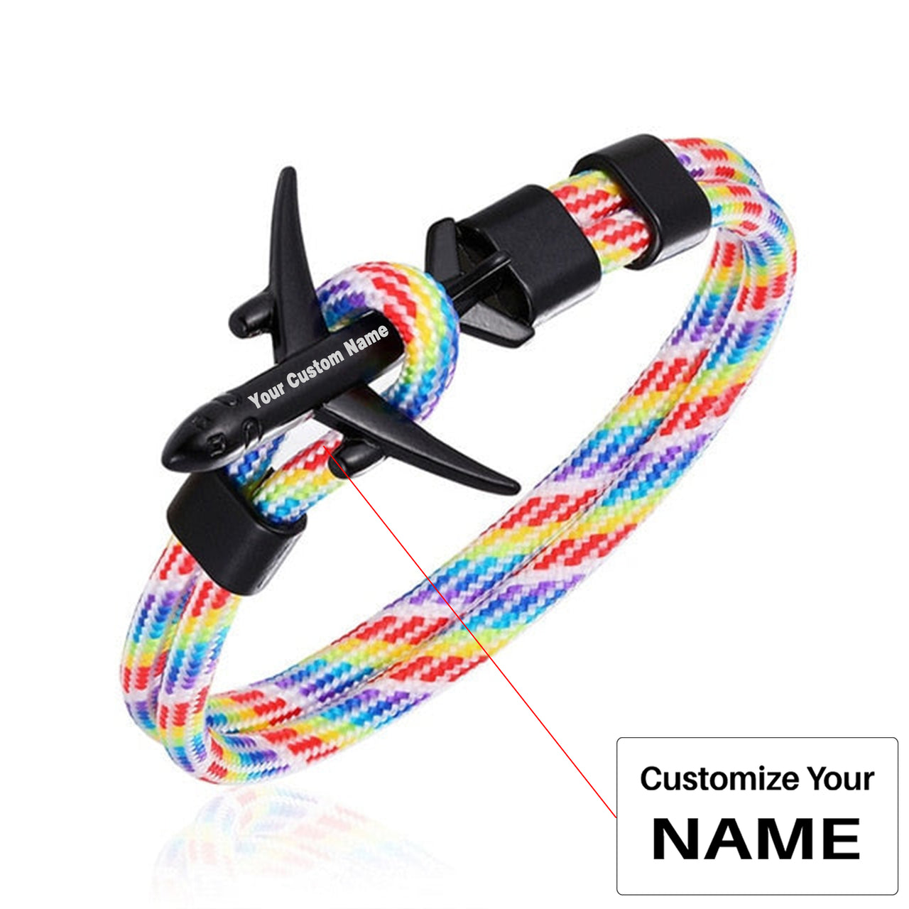 Super Quality Stylish Airplane Shape Bracelets Black (Mixed Colours)