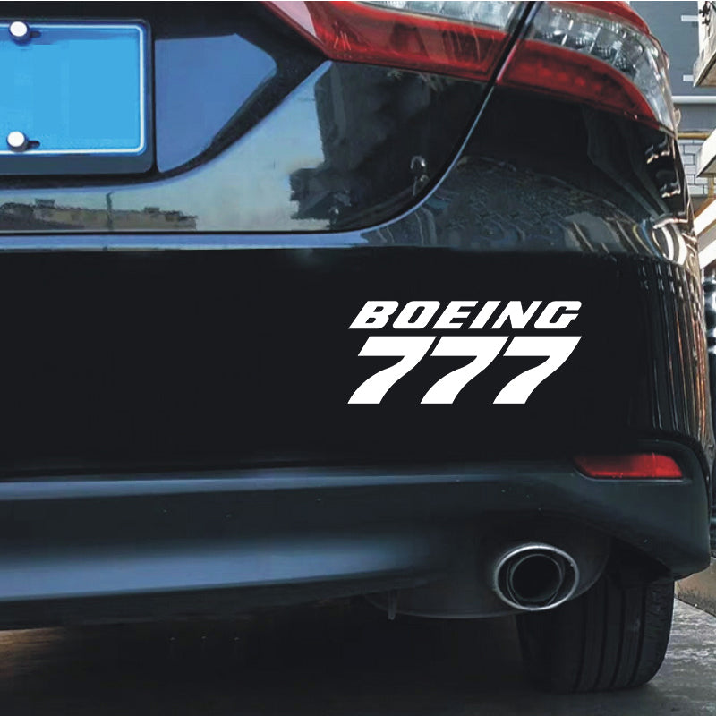 Boeing 777 & Text Designed Car Sticker