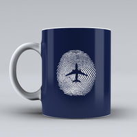Thumbnail for Aviation Finger Print Designed Ceramic White Mugs