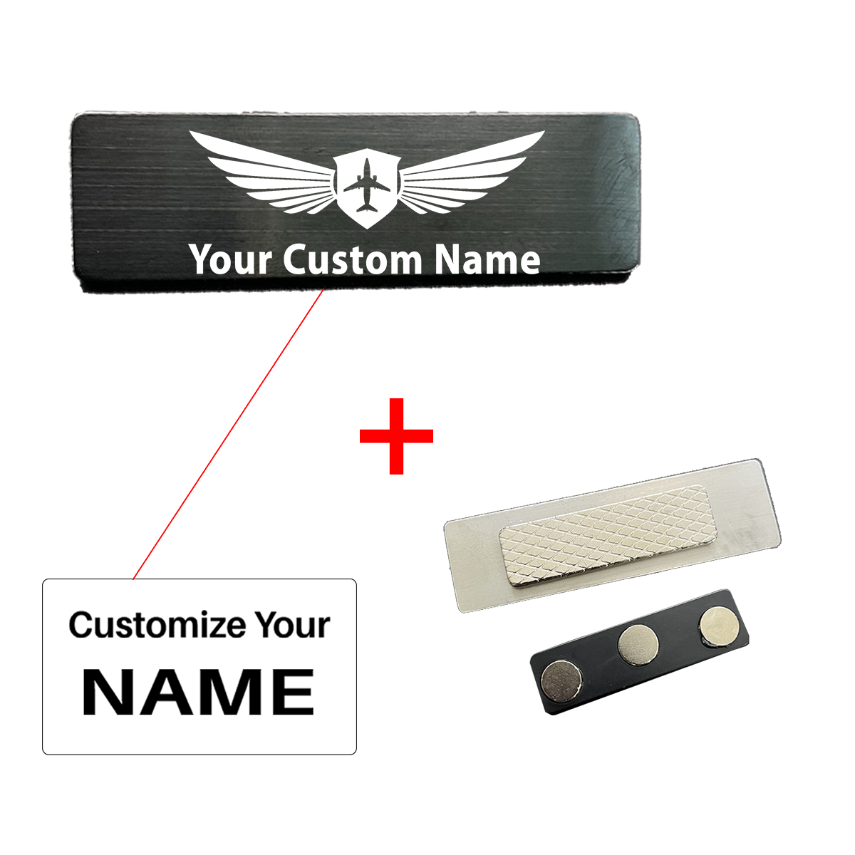 Your Custom Design Text Design 70*20MM Brooch Pin Badges