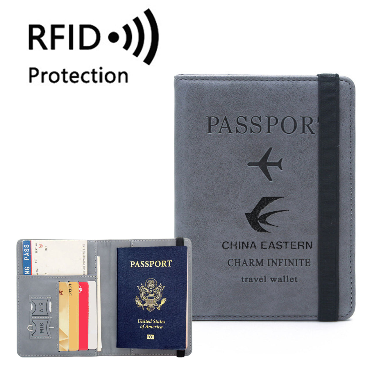 China Eastern Airlines Designed Passport Cover Travel Wallet Passport Holder