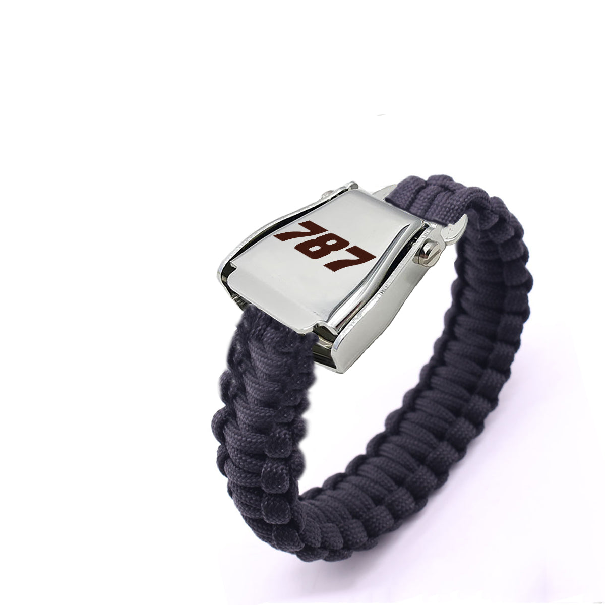 787 Flat Text Design Airplane Seat Belt Bracelet