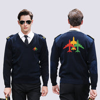Thumbnail for Colourful 3 Airplanes Designed Wool Pilot Sweaters