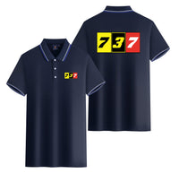 Thumbnail for Flat Colourful 737 Designed Stylish Polo T-Shirts (Double-Side)