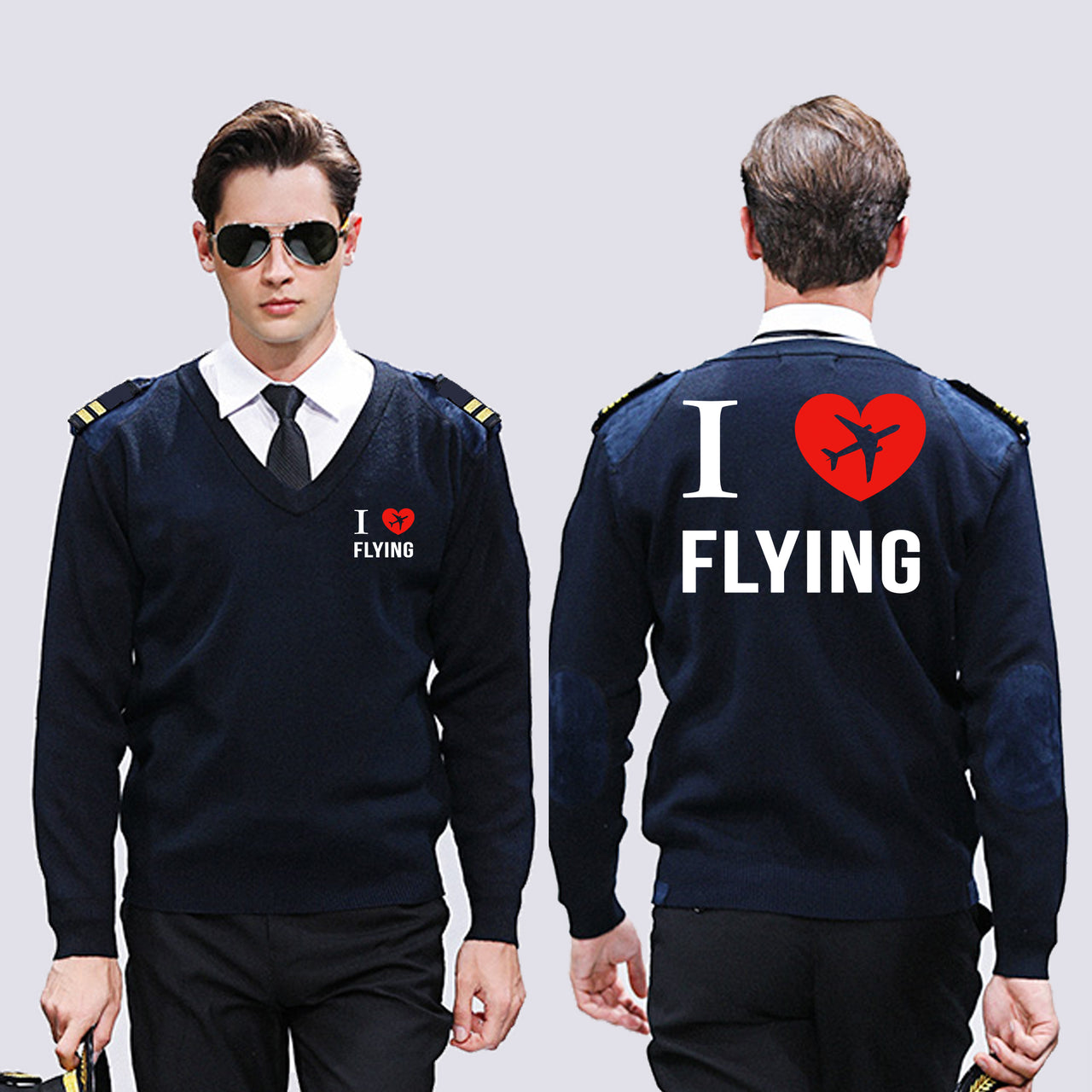 I Love Flying Designed Wool Pilot Sweaters
