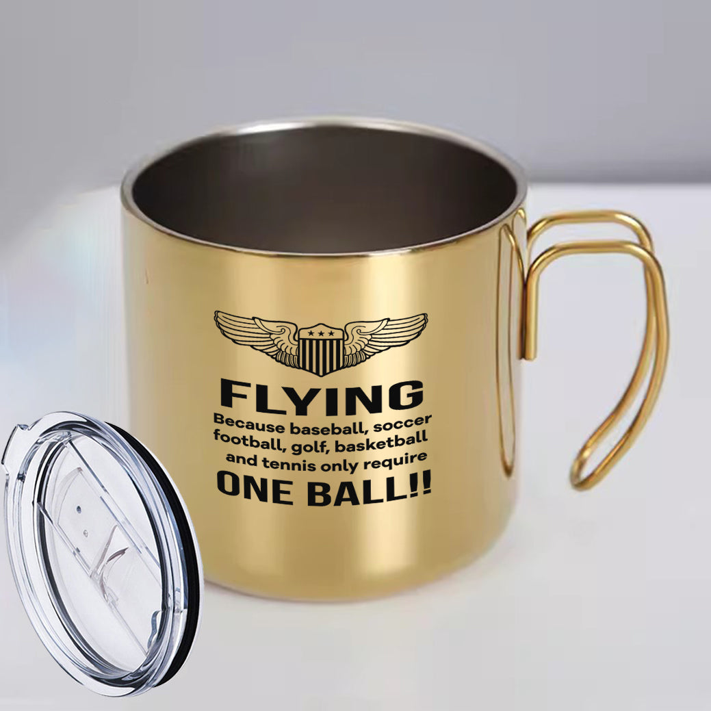Flying One Ball Designed Stainless Steel Portable Mugs