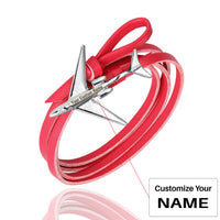 Thumbnail for (Edition 3) - Special Leather Rope Designed Airplane Bracelets Silver  (Adjustable)