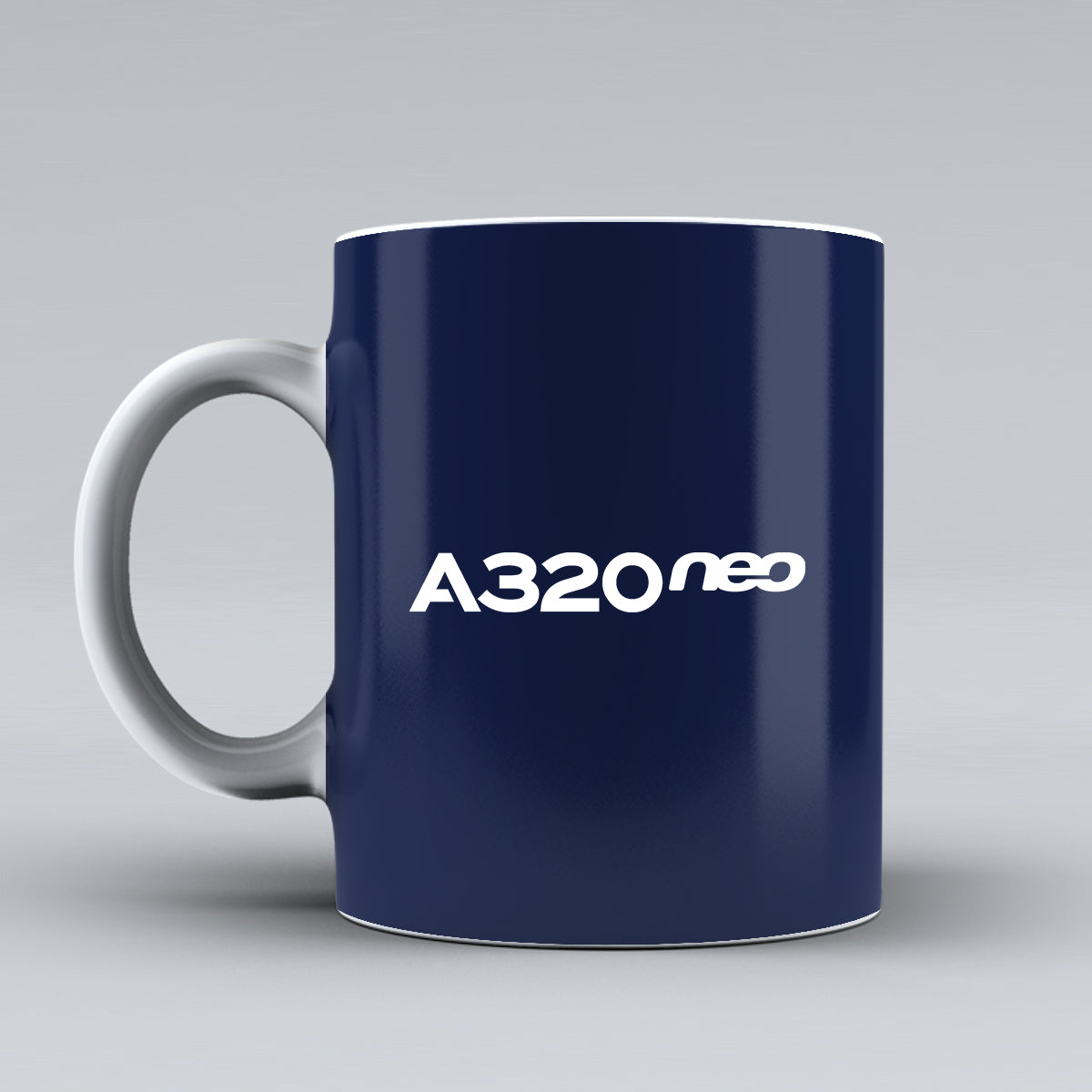 A320neo & Text Designed Ceramic White Mugs