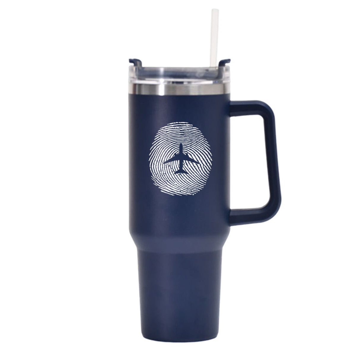 Aviation Finger Print Designed 40oz Stainless Steel Car Mug With Holder