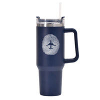 Thumbnail for Aviation Finger Print Designed 40oz Stainless Steel Car Mug With Holder