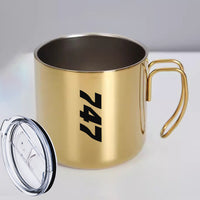 Thumbnail for Boeing 747 Text Designed Stainless Steel Portable Mugs