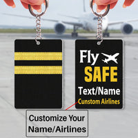 Thumbnail for Pilot Epaulette (Golden) & Fly SAFE Uniform Acrylic Keychain