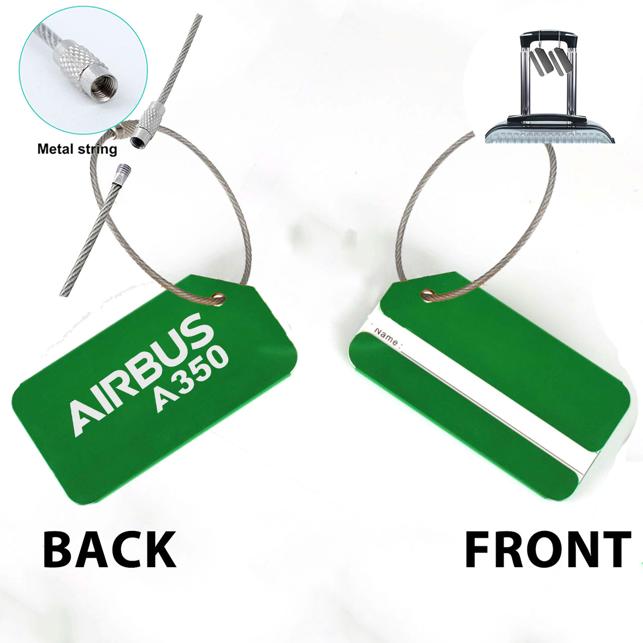 Airbus A350 & Text Designed Fashion Metal Luggage Tags