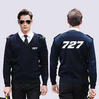 Thumbnail for 727 Flat Text Designed Wool Pilot Sweaters