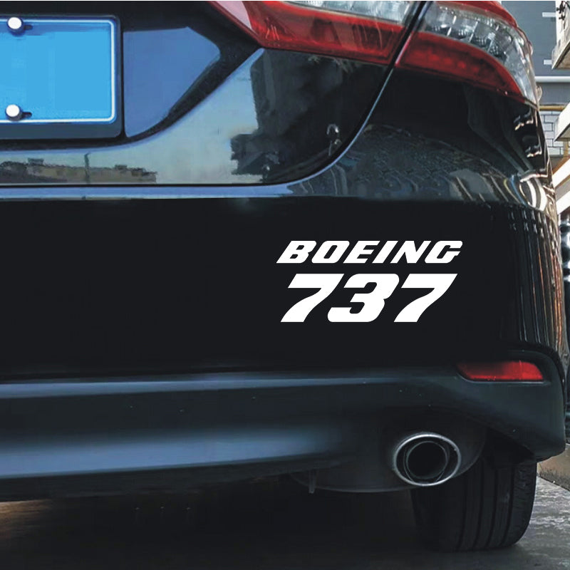 Boeing 737 & Text Designed Car Sticker