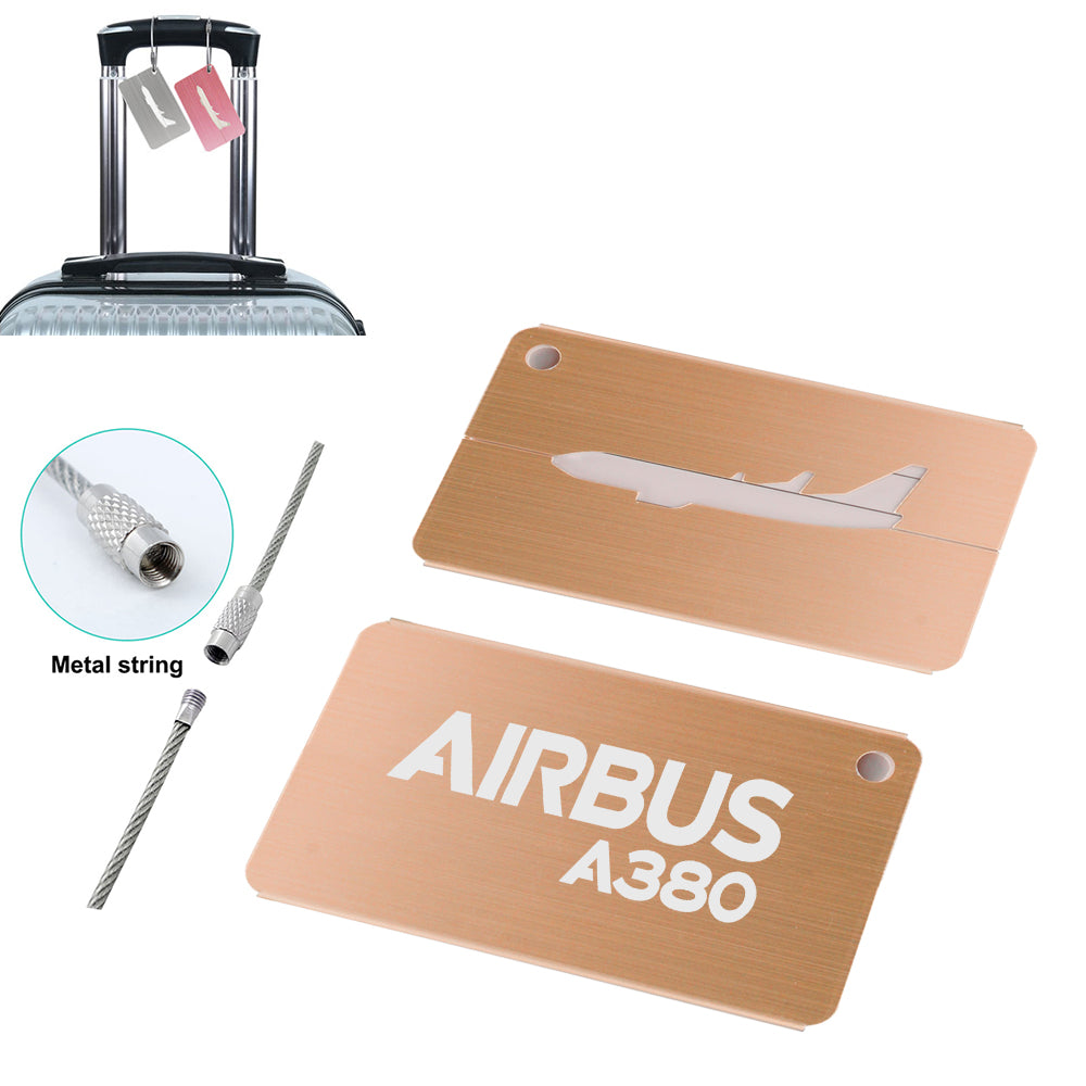 Airbus A380 & Text Designed Aluminum Airplane Luggage Tags