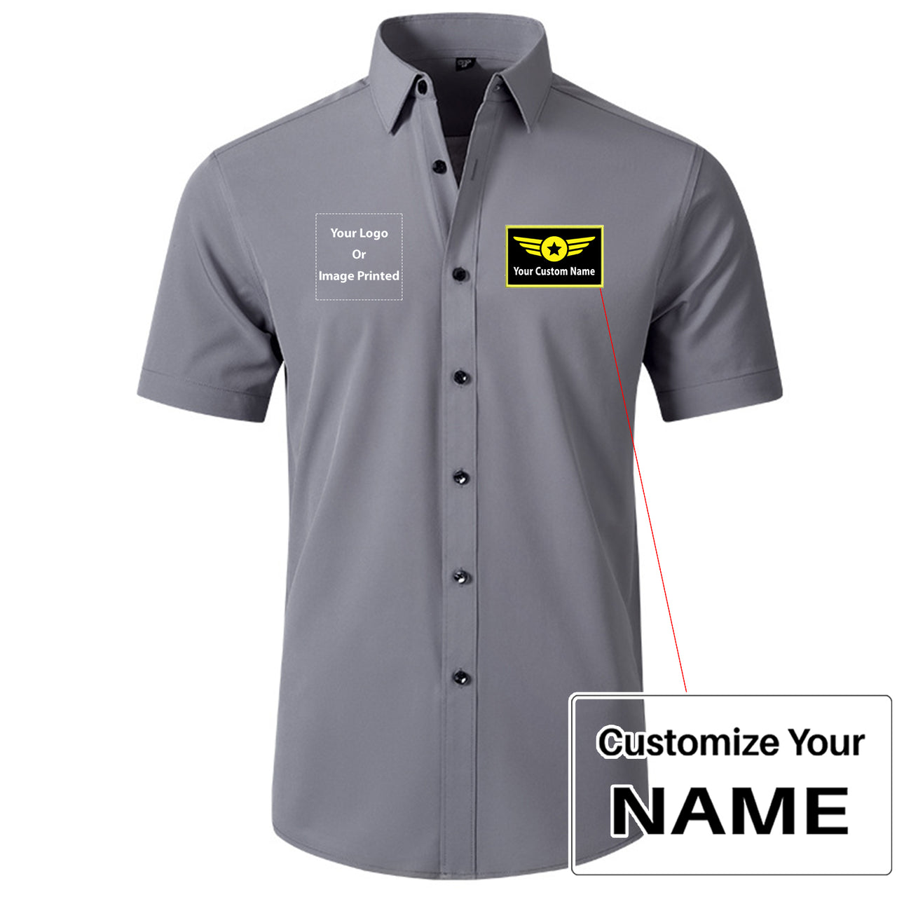Custom Name & LOGO with Special Badge Design Super Quality Short Sleeve Shirts