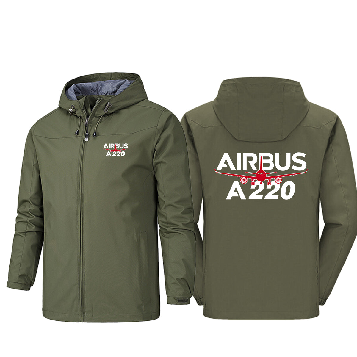 Amazing Airbus A220 Designed Rain Jackets & Windbreakers
