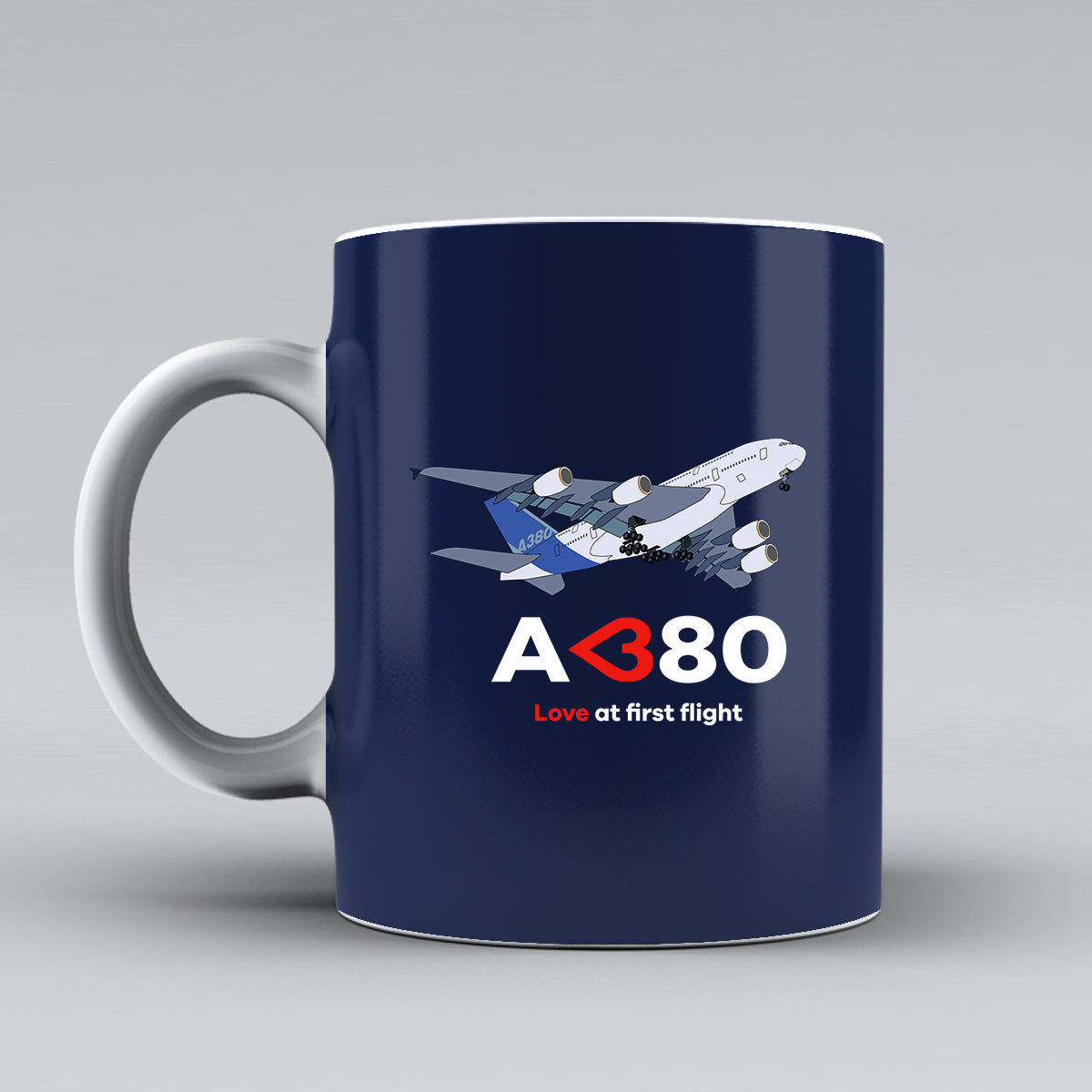 Airbus A380 Love at first flight Designed Ceramic White Mugs