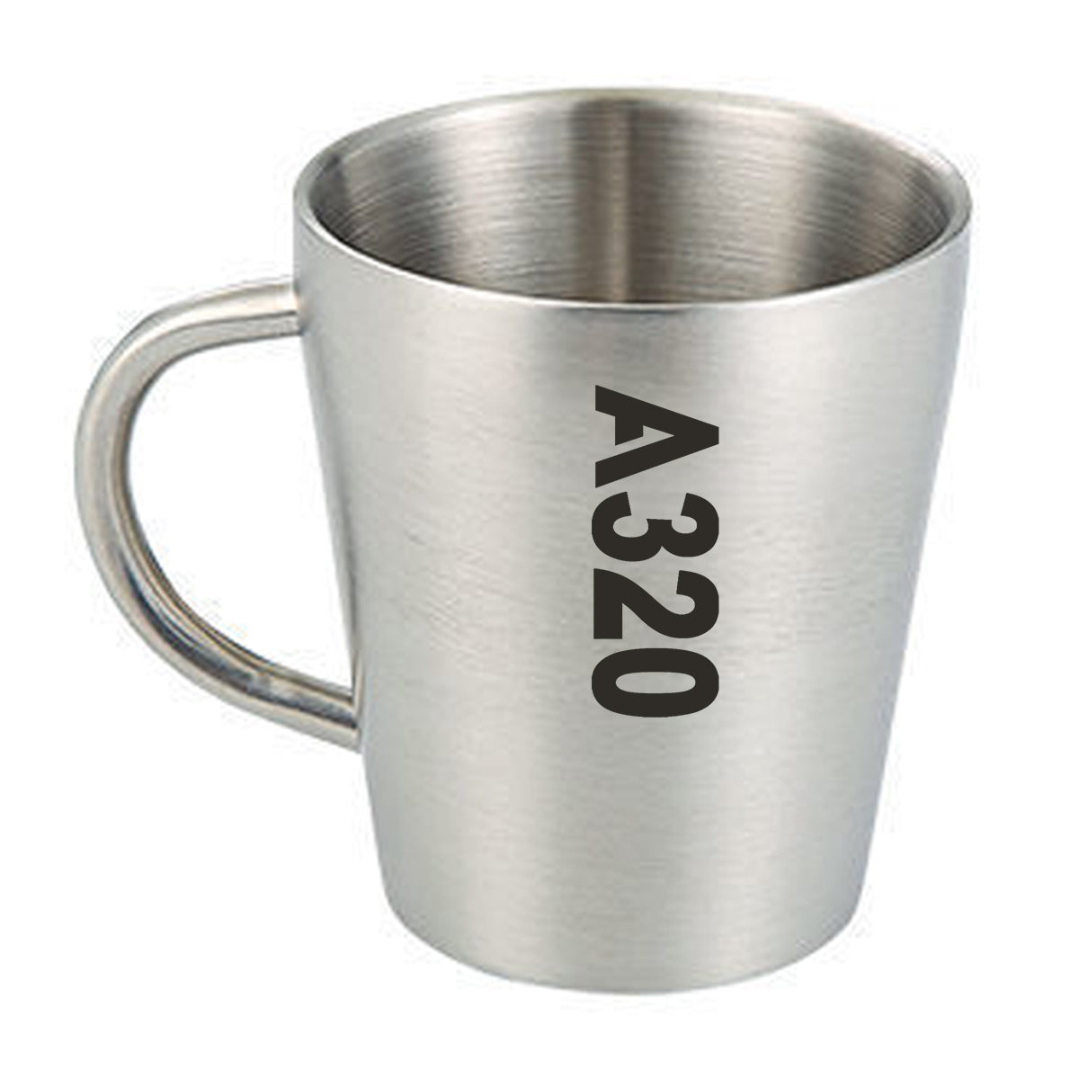 A320 Text Designed Stainless Steel Coffee Mugs