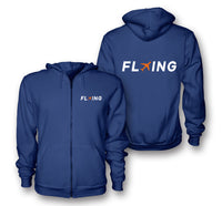 Thumbnail for Flying Designed Zipped Hoodies