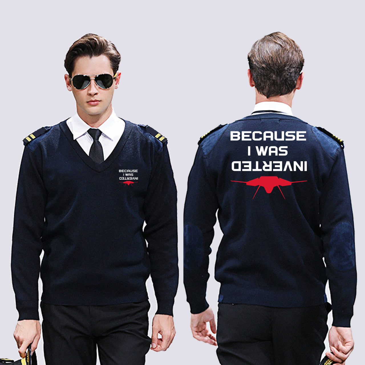 Because I was Inverted Designed Wool Pilot Sweaters