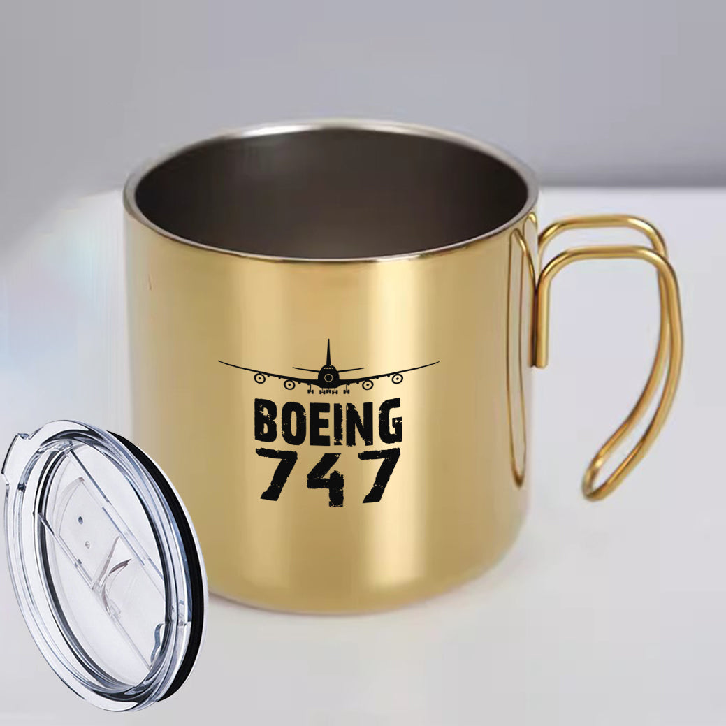 Boeing 747 & Plane Designed Stainless Steel Portable Mugs