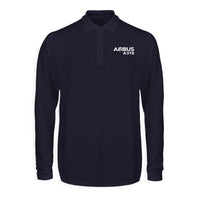 Thumbnail for Airbus A319 & Text Designed Long Sleeve Polo T-Shirts