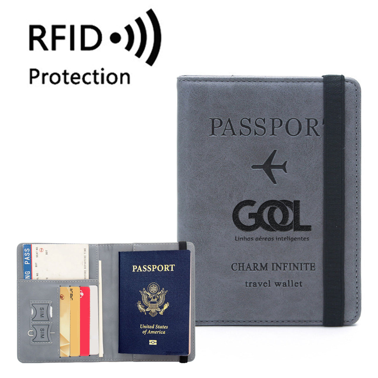 Gol Linhas Aéreas Inteligentes Designed Passport Cover Travel Wallet Passport Holder