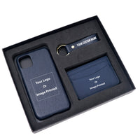 Thumbnail for Your Custom Design & Image & Logo & Text Design Pebble Leather Phone Case For iPhone Keychain Card Holder Business Gift Set