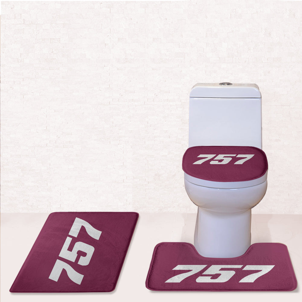 757 Flat Text Designed Toilet Seat Cover Three-piece Set