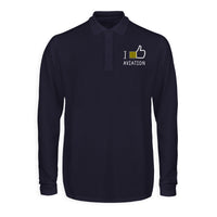 Thumbnail for I Like Aviation Designed Long Sleeve Polo T-Shirts