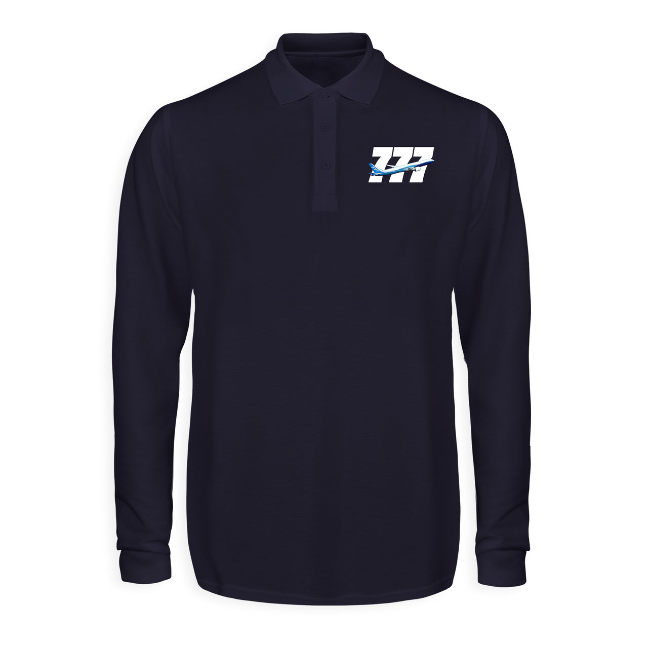 Super Boeing 777 Designed Long Sleeve Polo T-Shirts