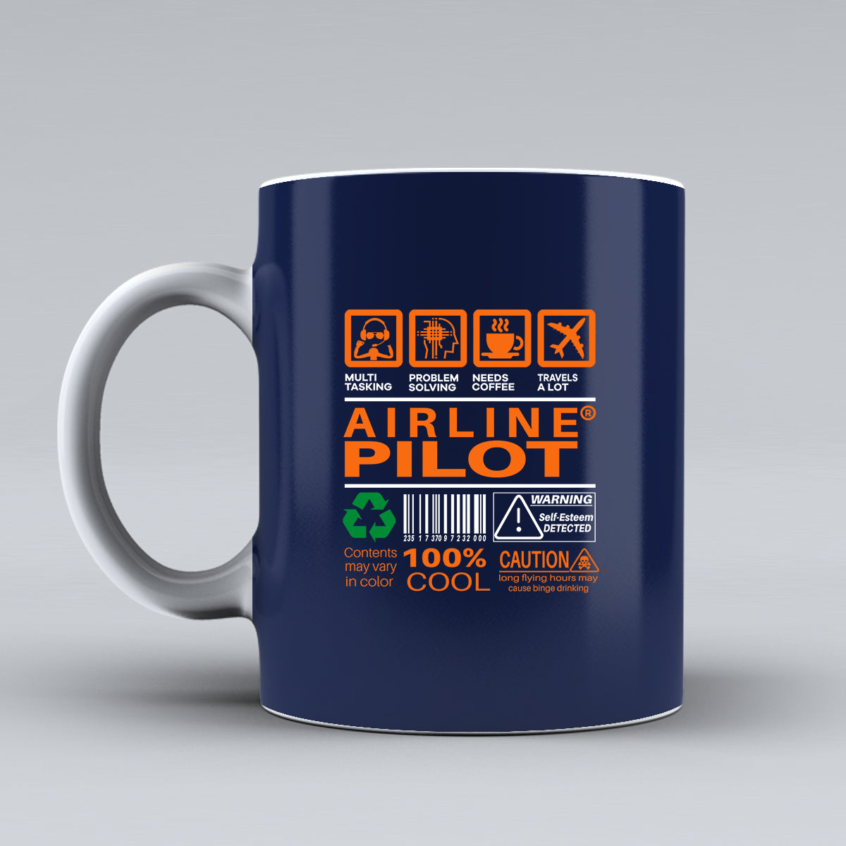 Airline Pilot Label Designed Ceramic White Mugs