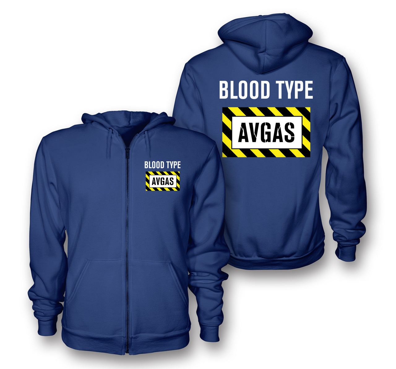 Blood Type AVGAS Designed Zipped Hoodies