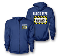 Thumbnail for Blood Type AVGAS Designed Zipped Hoodies