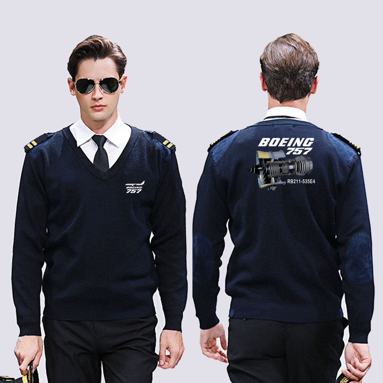 Boeing 757 & Rolls Royce Engine (RB211) Designed Wool Pilot Sweaters