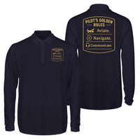 Thumbnail for Pilot's Golden Rules Designed Long Sleeve Polo T-Shirts (Double-Side)