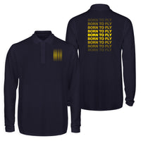 Thumbnail for Born To Fly Opacity Designed Long Sleeve Polo T-Shirts (Double-Side)