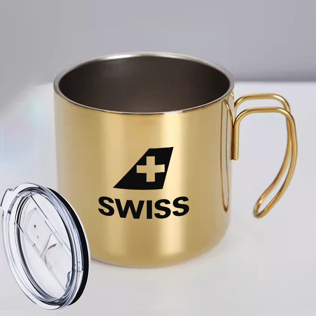 Swiss International Airlines Designed Stainless Steel Portable Mugs