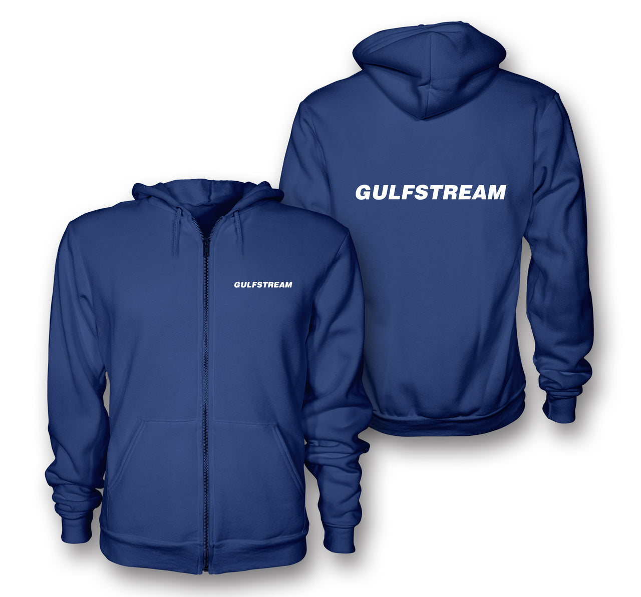 Gulfstream & Text Designed Zipped Hoodies