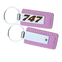 Thumbnail for 747 Flat Text Faux Leather Key Chains