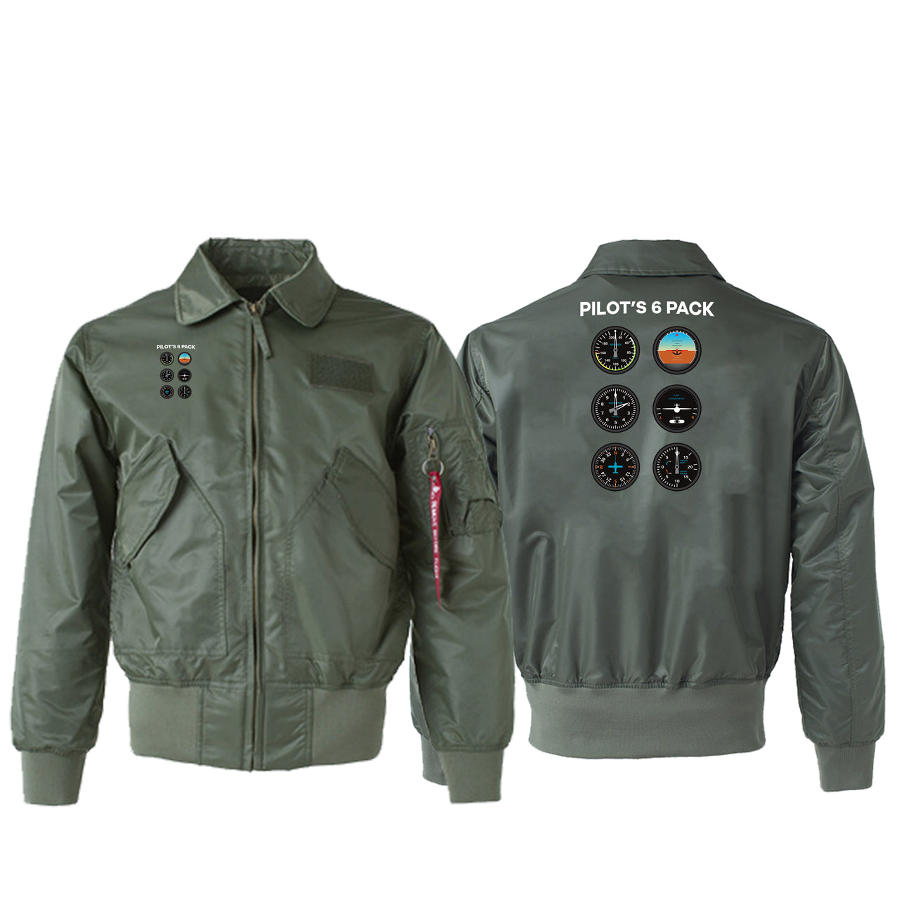 Pilot's 6 Pack Designed Embroidered Patch Attachable Jackets