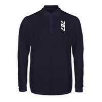 Thumbnail for Boeing 787 Text Designed Long Sleeve Polo T-Shirts