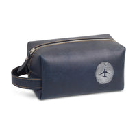 Thumbnail for Aviation Finger Print Designed Leather Clutch Toiletry Bag