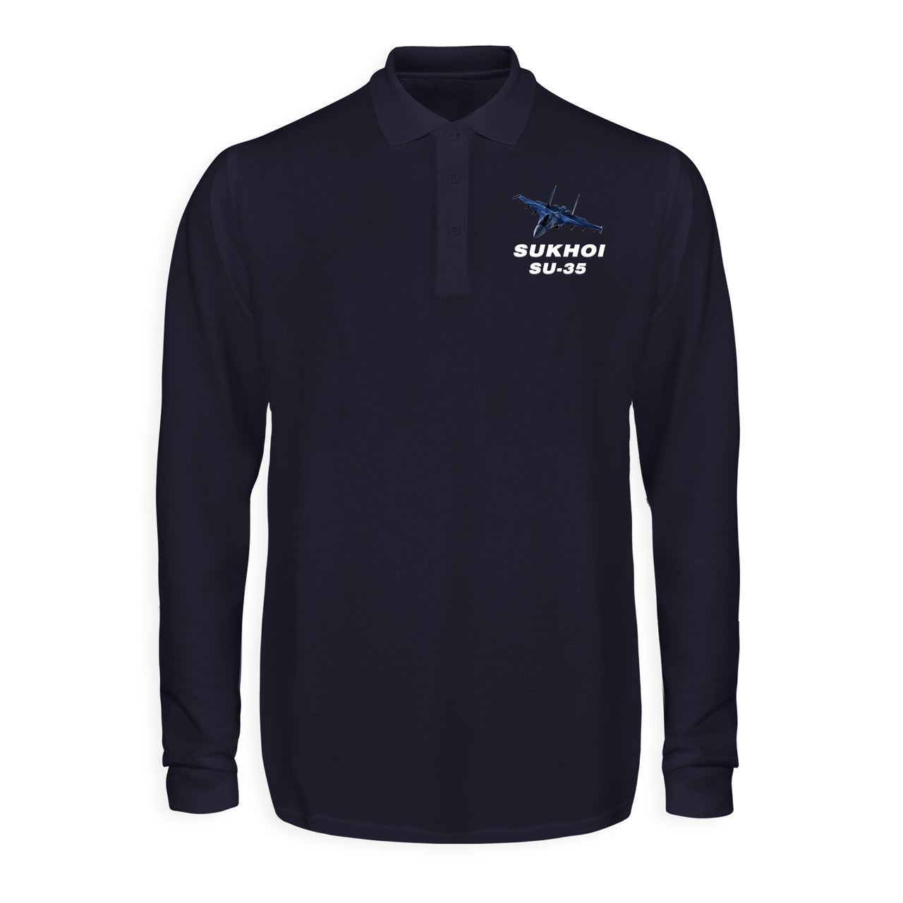 The Sukhoi SU-35 Designed Long Sleeve Polo T-Shirts